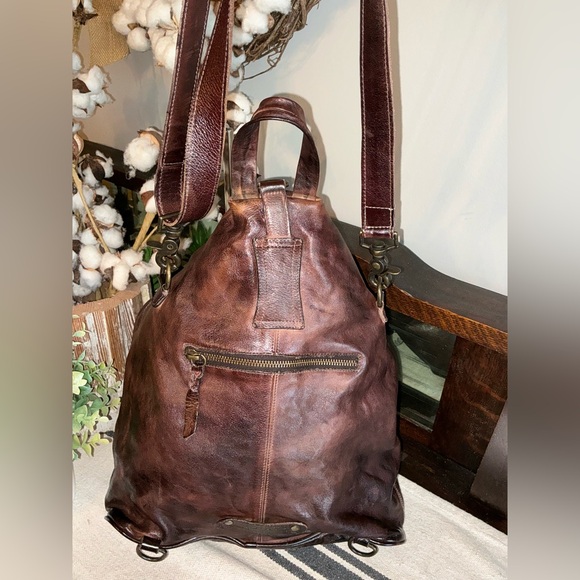 Bed Stu Leather 3 In 1 Delta Backpack Shoulder Bag HandBag Teak Rustic MSRP 345 main image 7